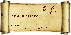 Puia Jusztina névjegykártya